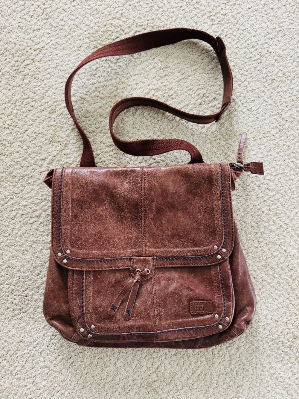 The Sak Ventura Convertible Brown Leather Satchel Backpack Adjustable Straps Bro